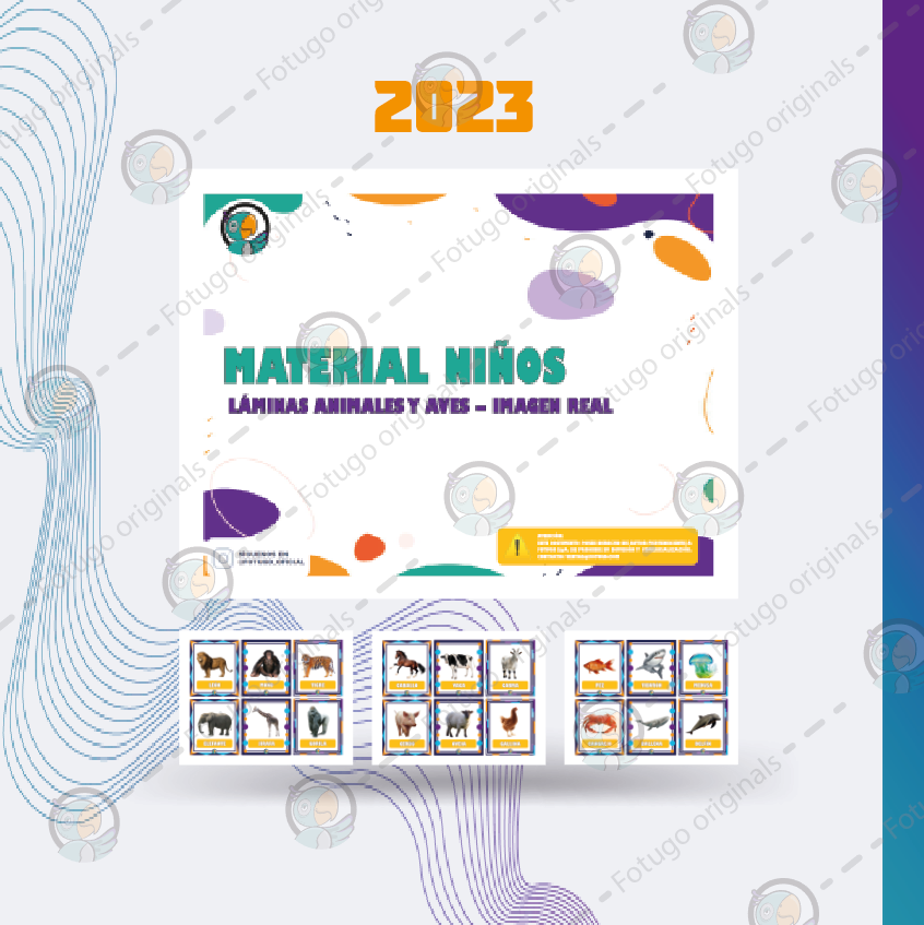 Set láminas animales y aves - Imagen real - PDF