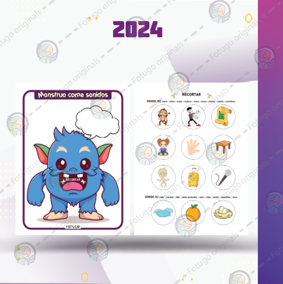 Monstruo come sonidos - /m/, /n/, /p/, /t/, /k/ y /d/ - PDF