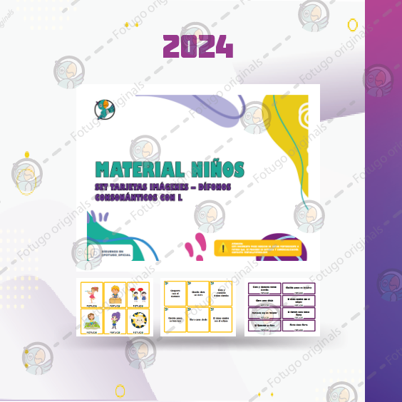 Set tarjetas - Dífonos consonánticos con L - /BL/, /CL/, /FL/, /GL/, /PL/, /TL/ - PDF