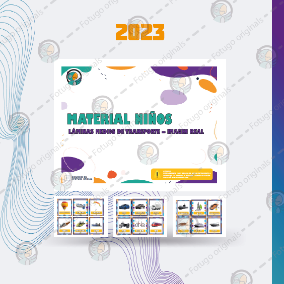 Set de láminas medios de transporte - Imagen real - PDF