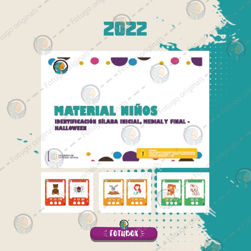 Identificación sílaba inicial, medial y final - Halloween - PDF