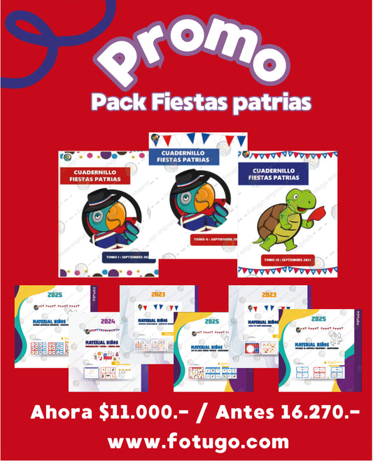 Promo fiestas patrias - 3 Cuadernillos + 6 PDF imprimibles 🇨🇱